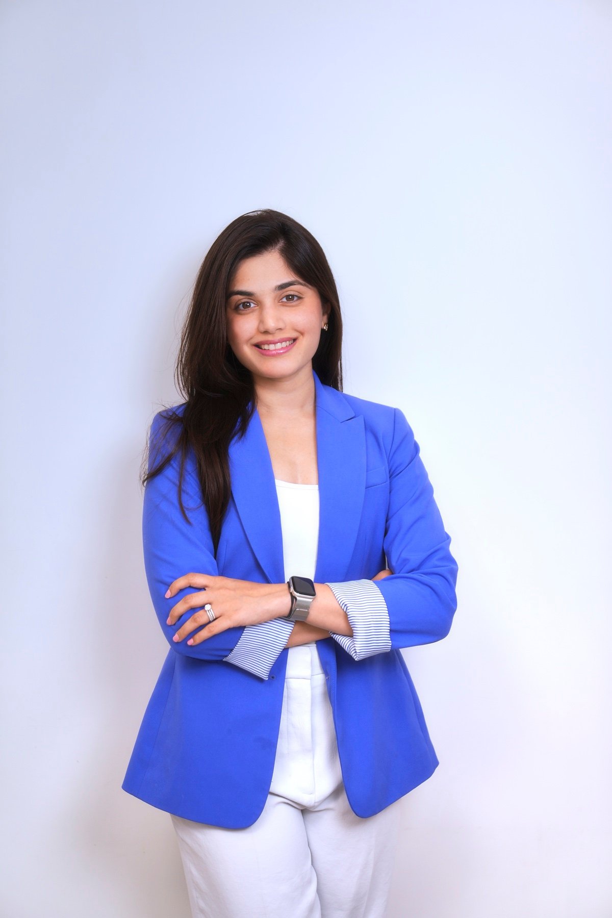 Dr. Aishwarya in a blue blazer